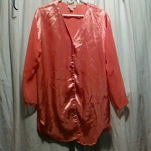 Vintage button front sheer sleeve gown